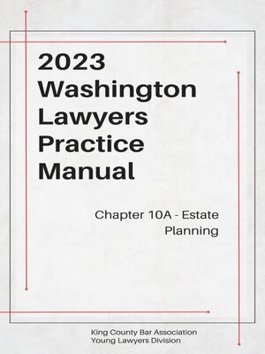 cover image of Washington Lawyers Practice Manual Chapter 10A